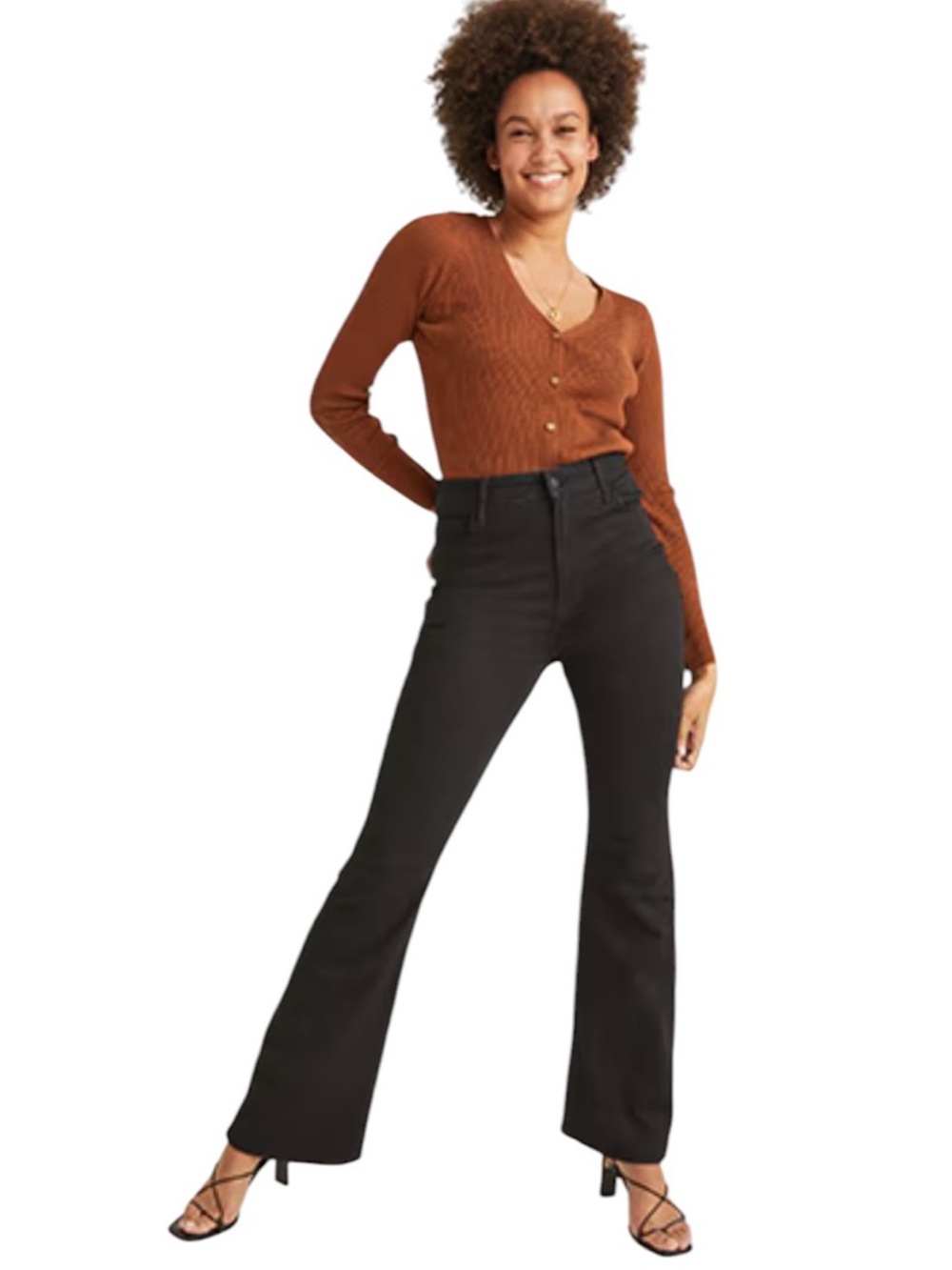 Old Navy higher high-rise flare washed black jeans, size 4